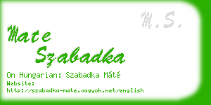 mate szabadka business card